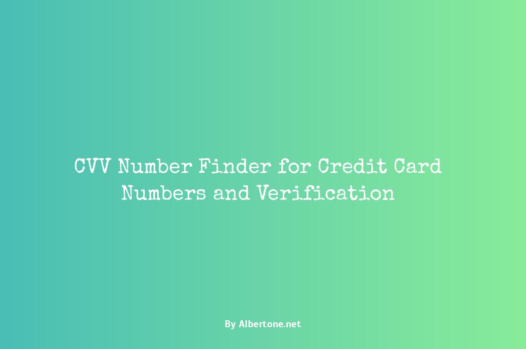 credit card cvv number finder