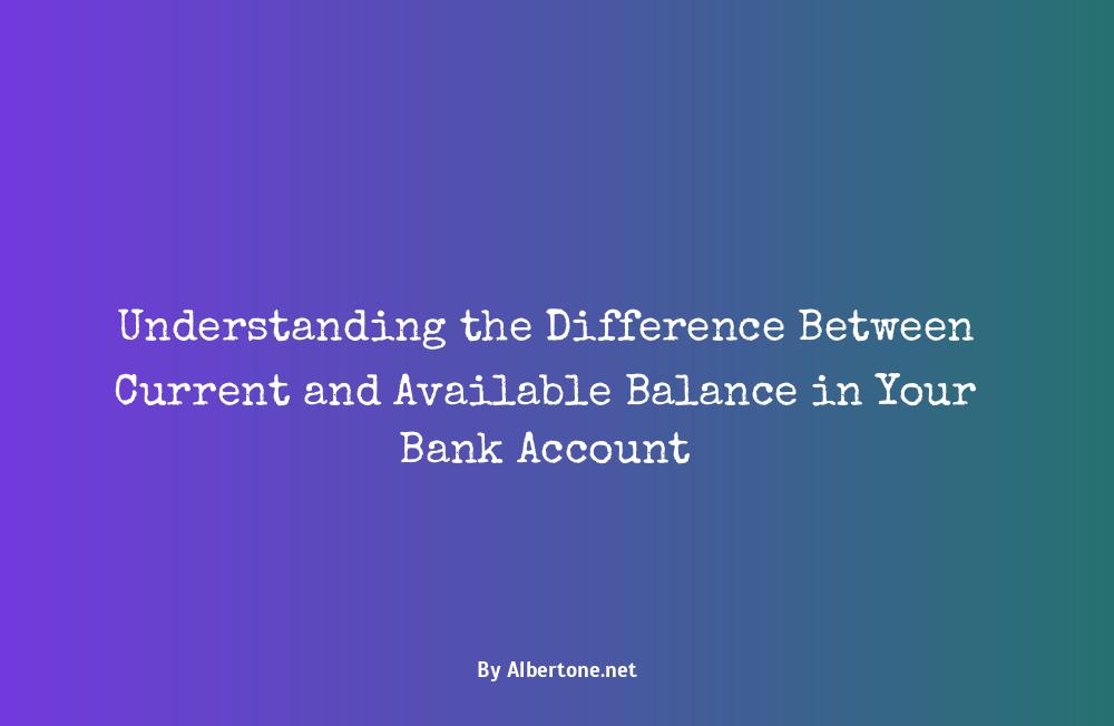 current balance vs available balance bank account