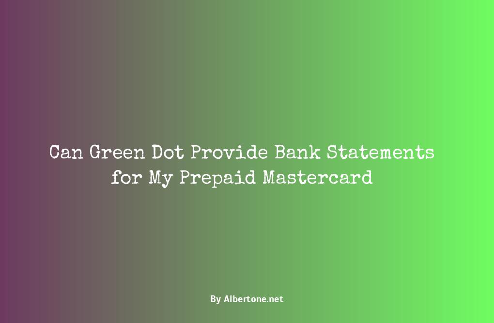 does green dot have bank statements