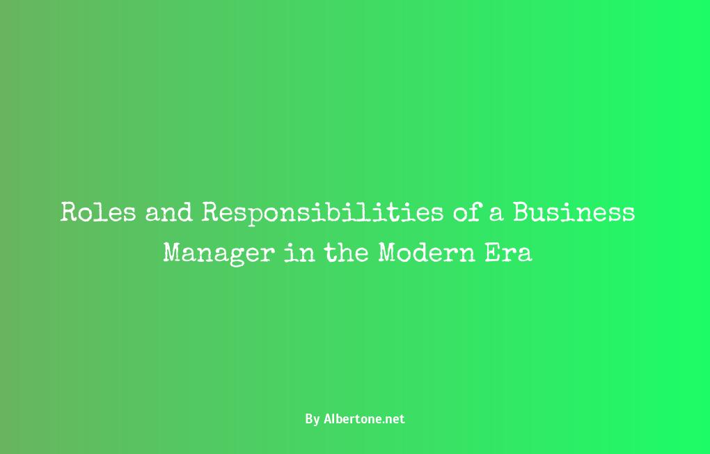 duties and responsibilities of a manager of a business