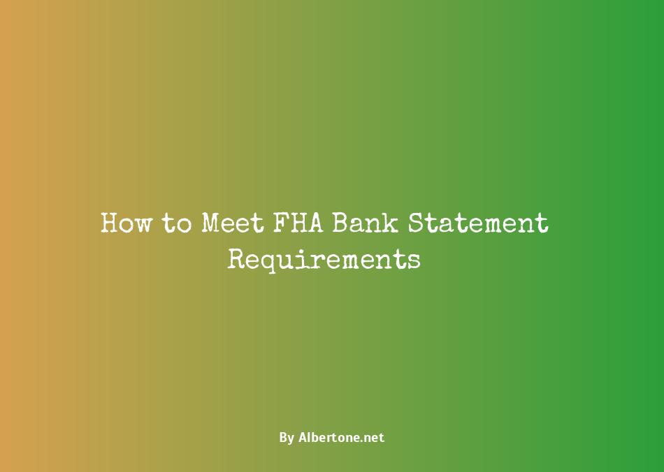 fha bank statement requirements