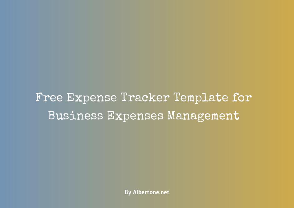 free business expense tracker template