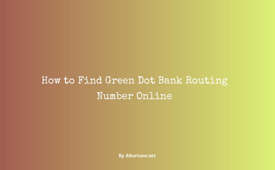 greendot bank routing number