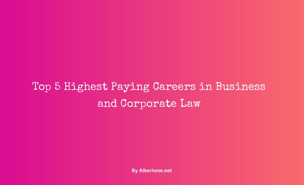 highest paying careers in business