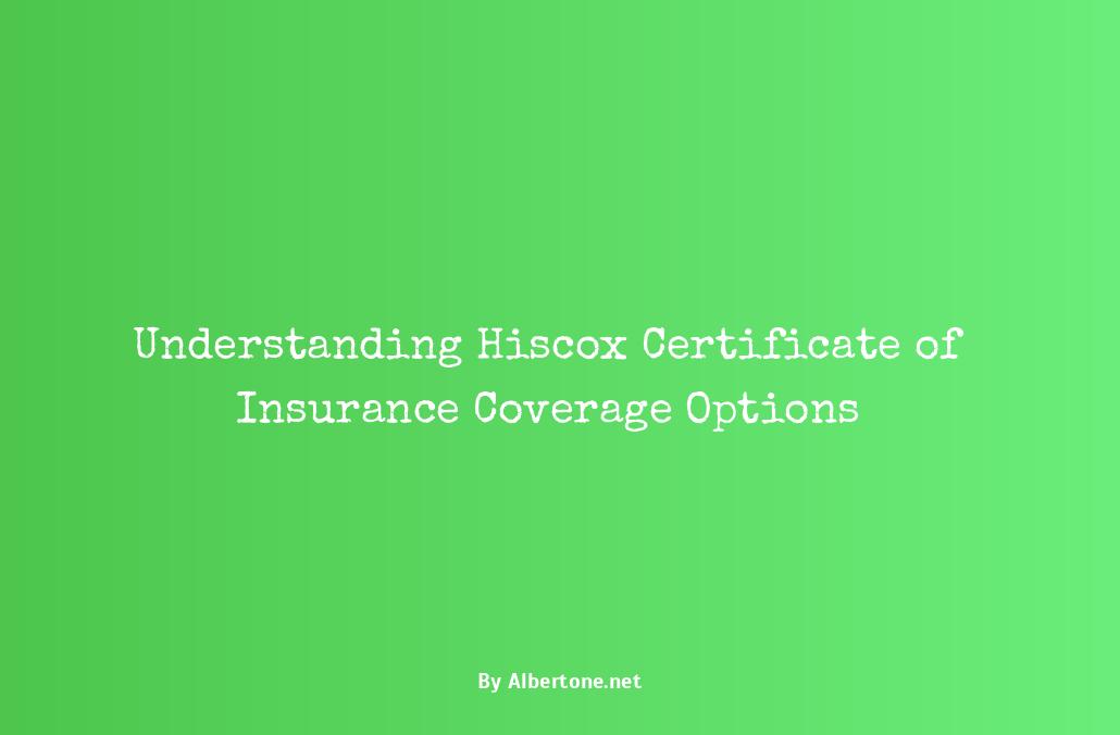 hiscox certificate of insurance