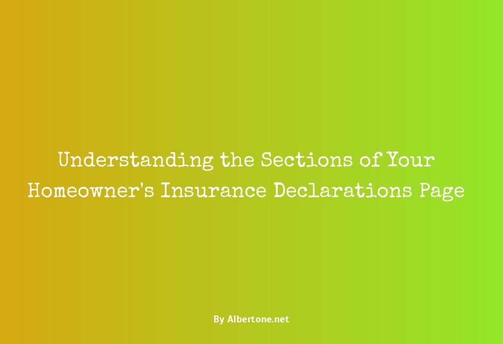 homeowner's insurance declarations page