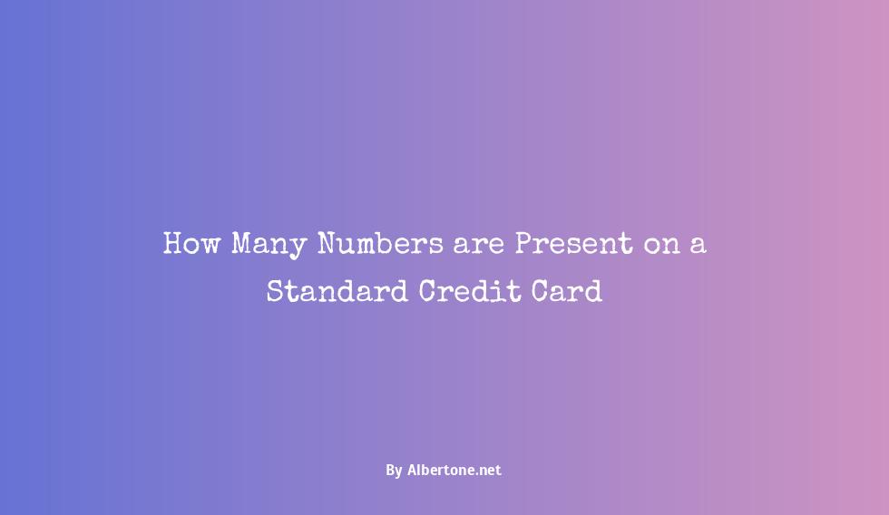 how many numbers are in a credit card