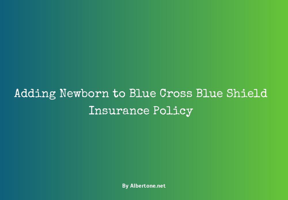 how to add newborn to insurance blue cross blue shield