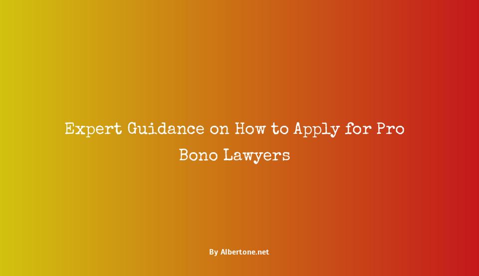 how to apply for a pro bono lawyer