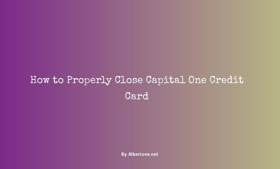 how to close capital one credit card