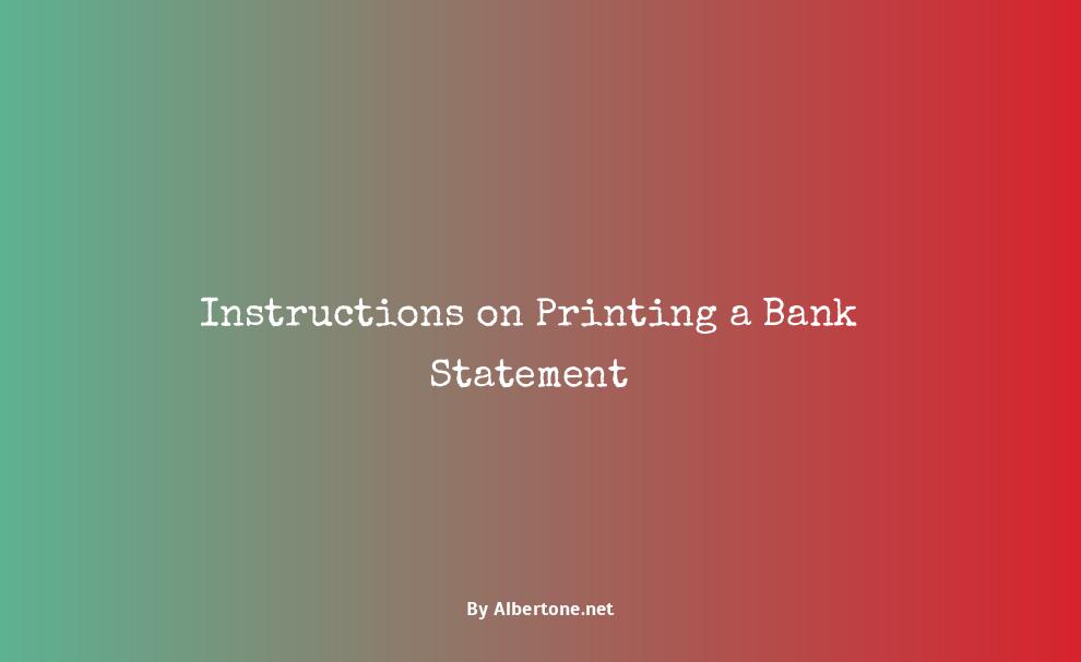 how to print a bank statement