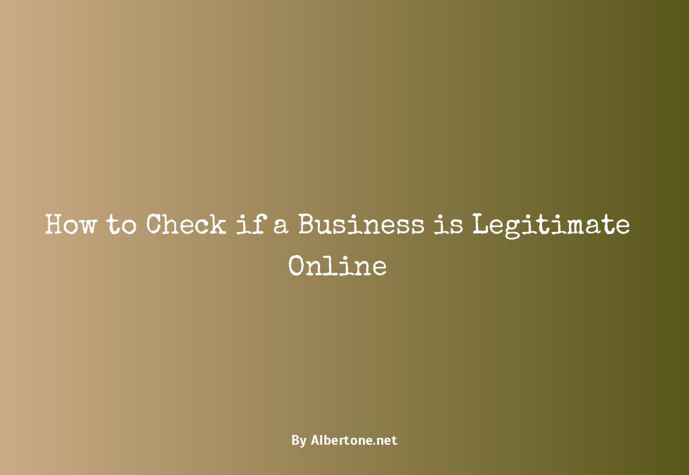 how to see if a business is legit