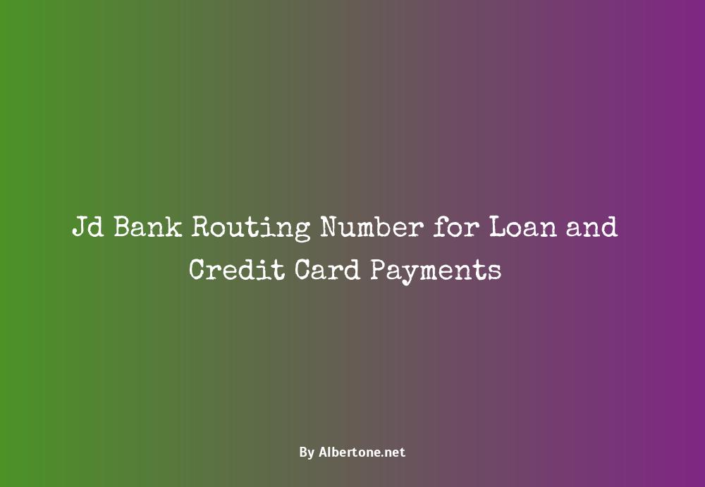 jd bank routing number