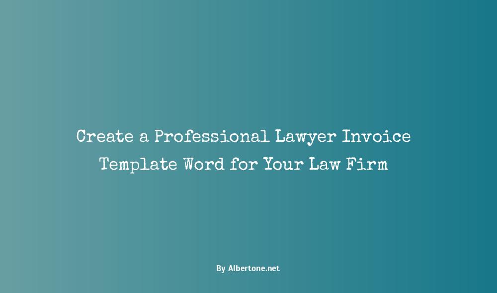 lawyer invoice template word