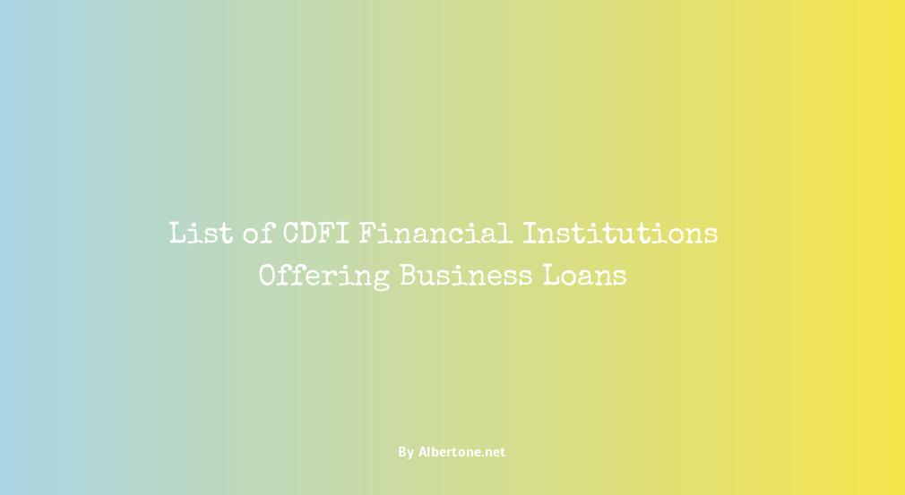 list of cdfi banks