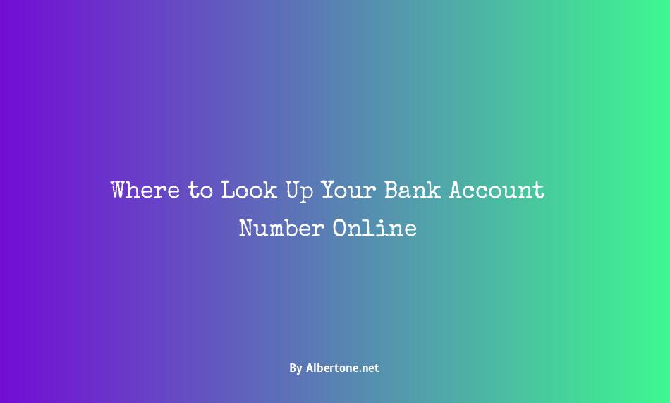 look up bank account number