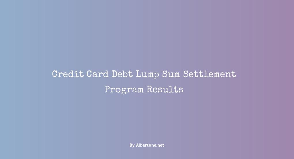 lump sum settlement credit card debt