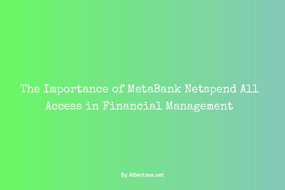 metabank netspend all access