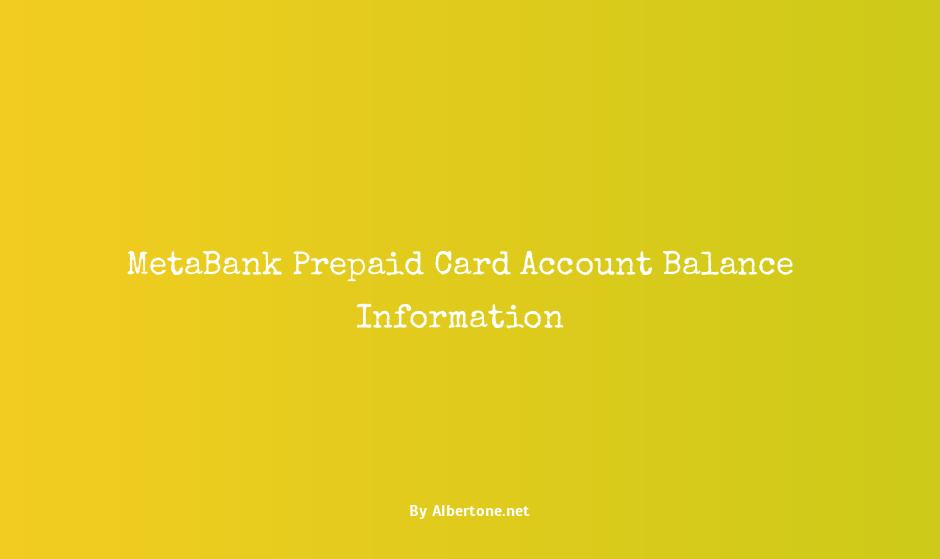 metabank prepaid card balance