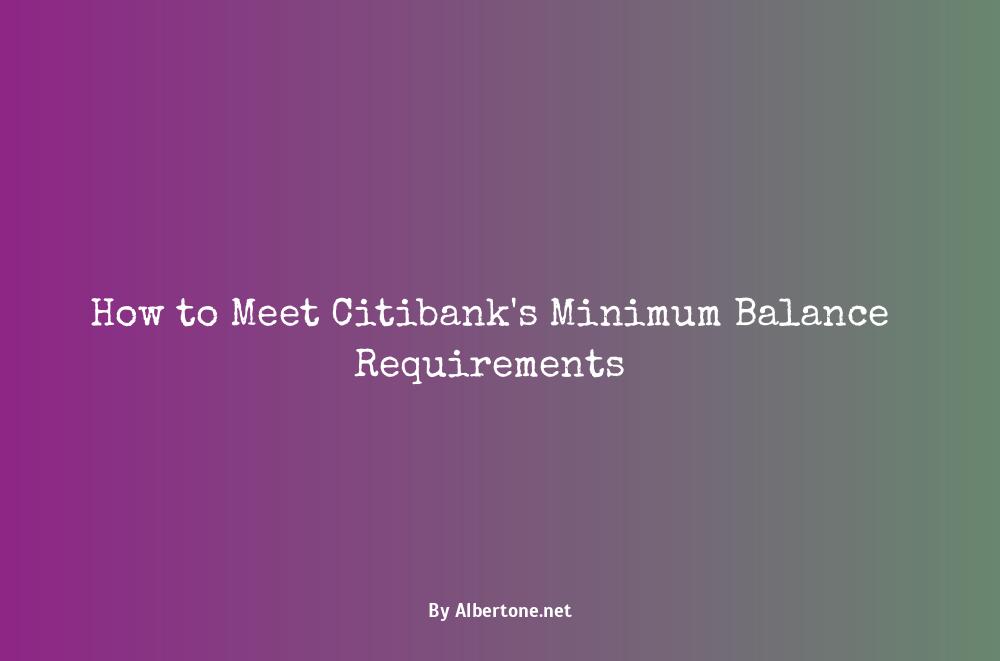 minimum balance in citibank