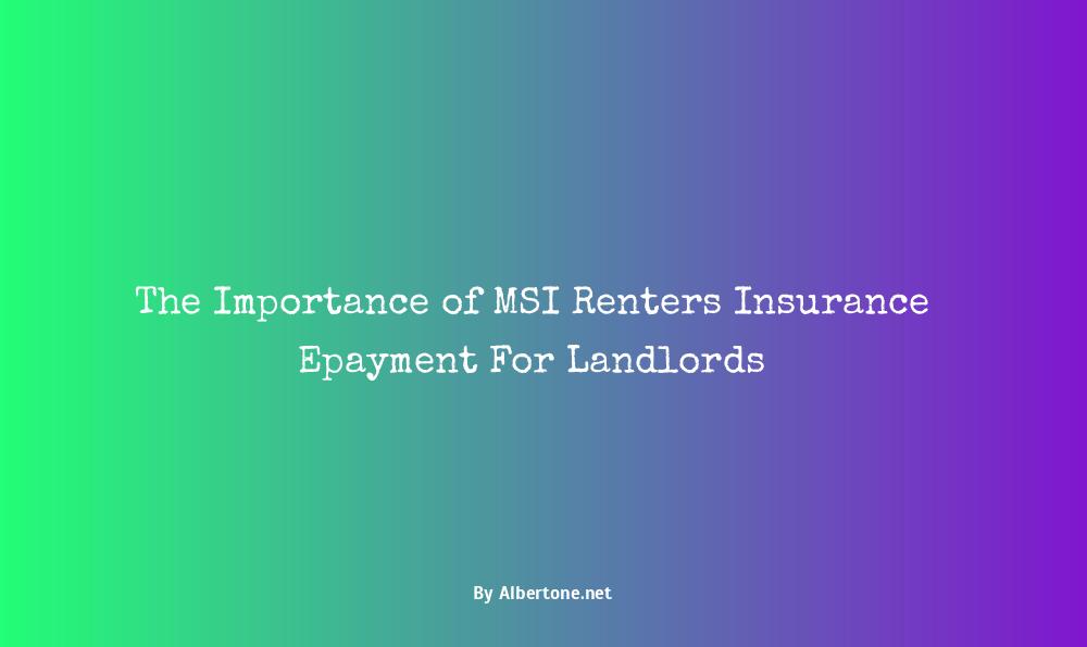 msi renters insurance epremium