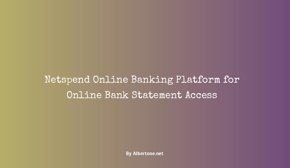 netspend bank statement online