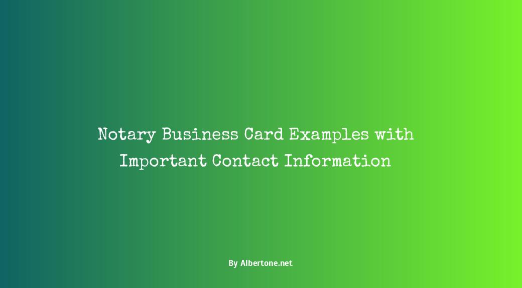 notary business card examples