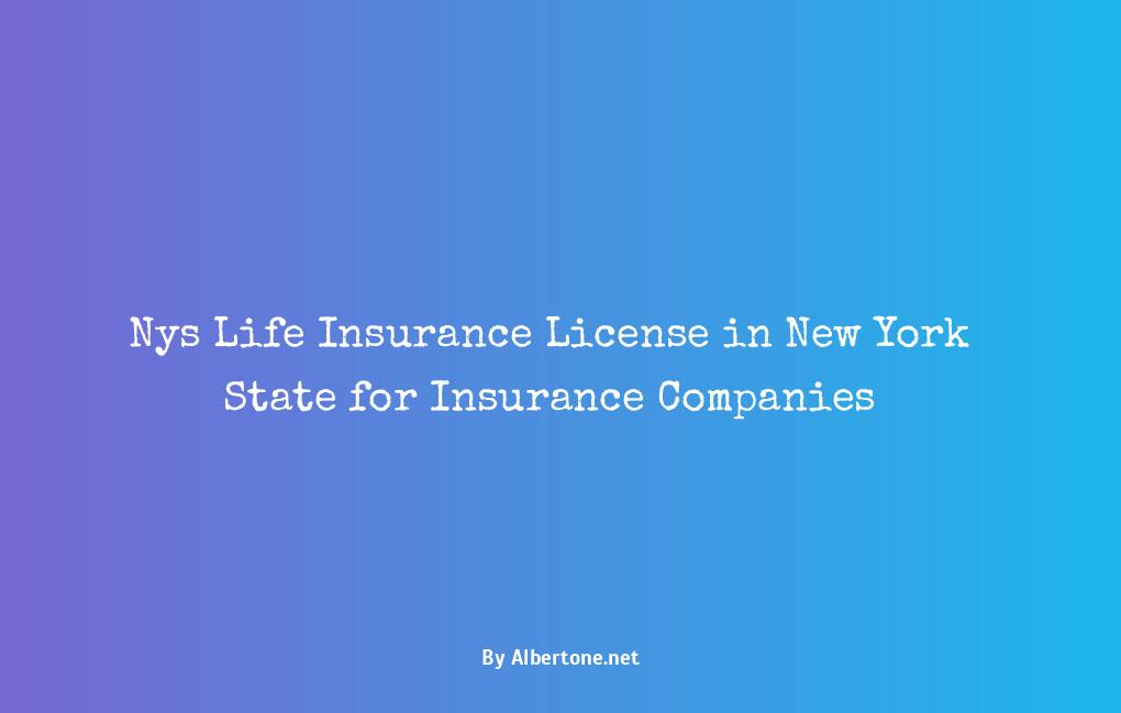 nys life insurance license