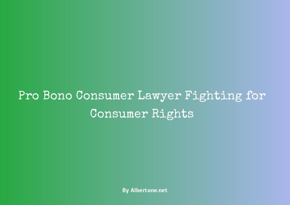 pro bono consumer lawyer