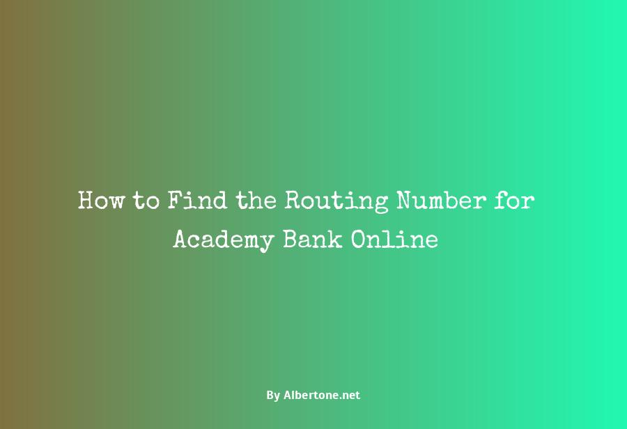 routing number for academy bank