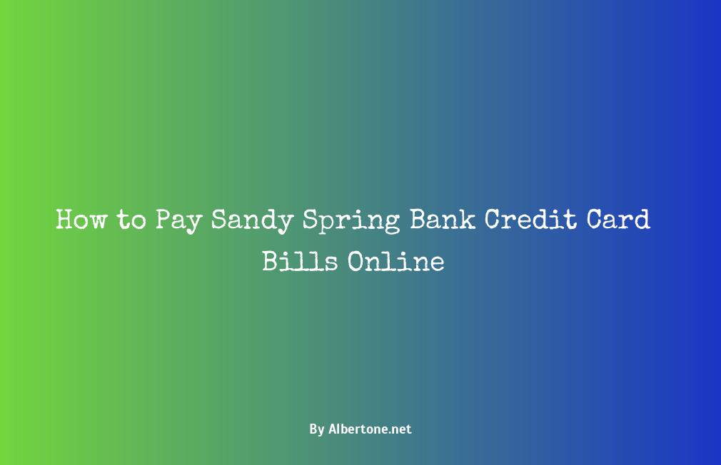 sandy spring bank credit card