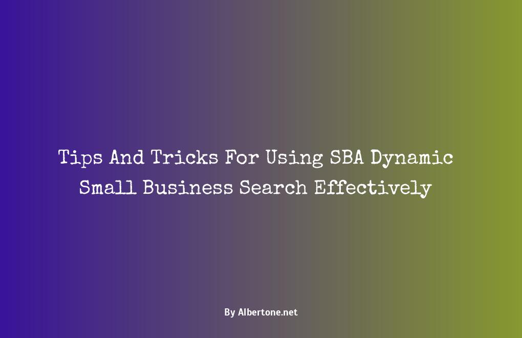 sba dynamic small business search