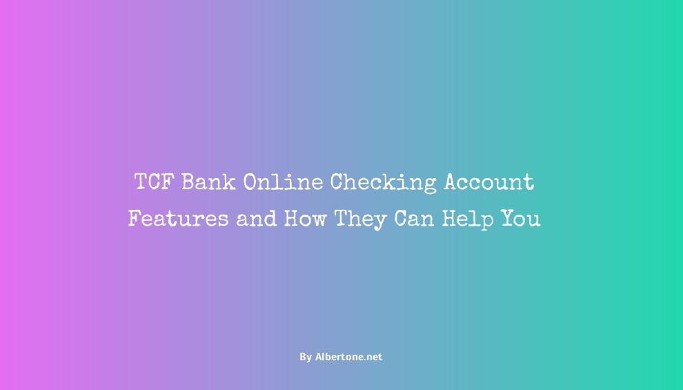 tcf bank online checking account