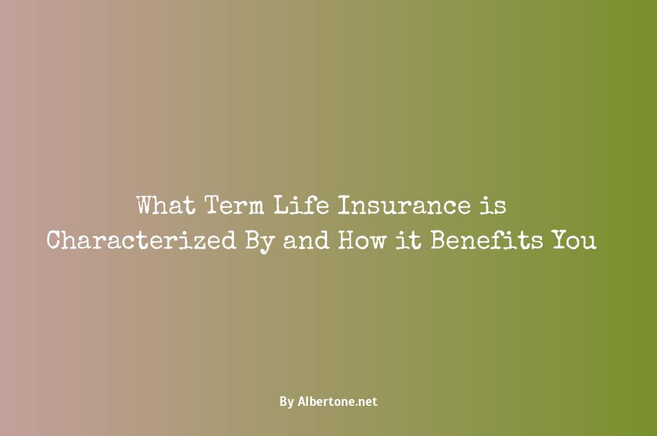 term life insurance is characterized by