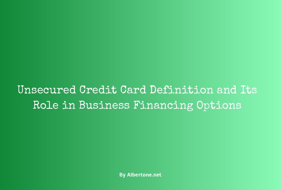 unsecured credit card definition