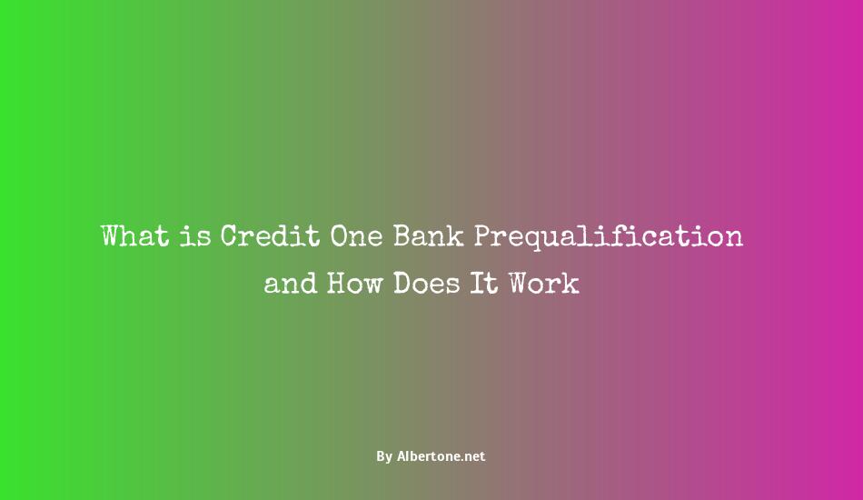 credit one bank prequalify