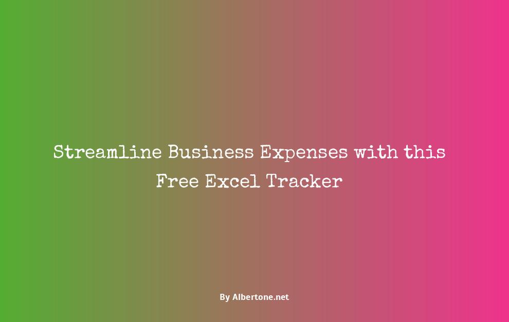 free business expense tracker excel