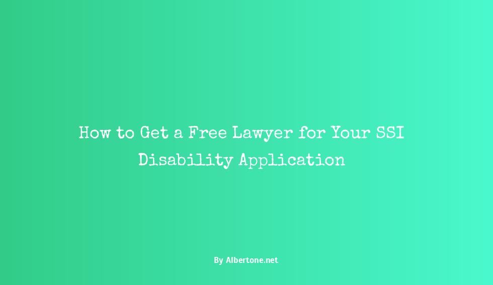 free lawyer for ssi disability