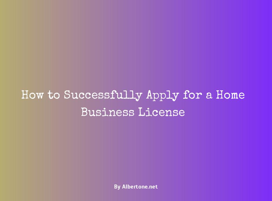 how to apply for a home business license