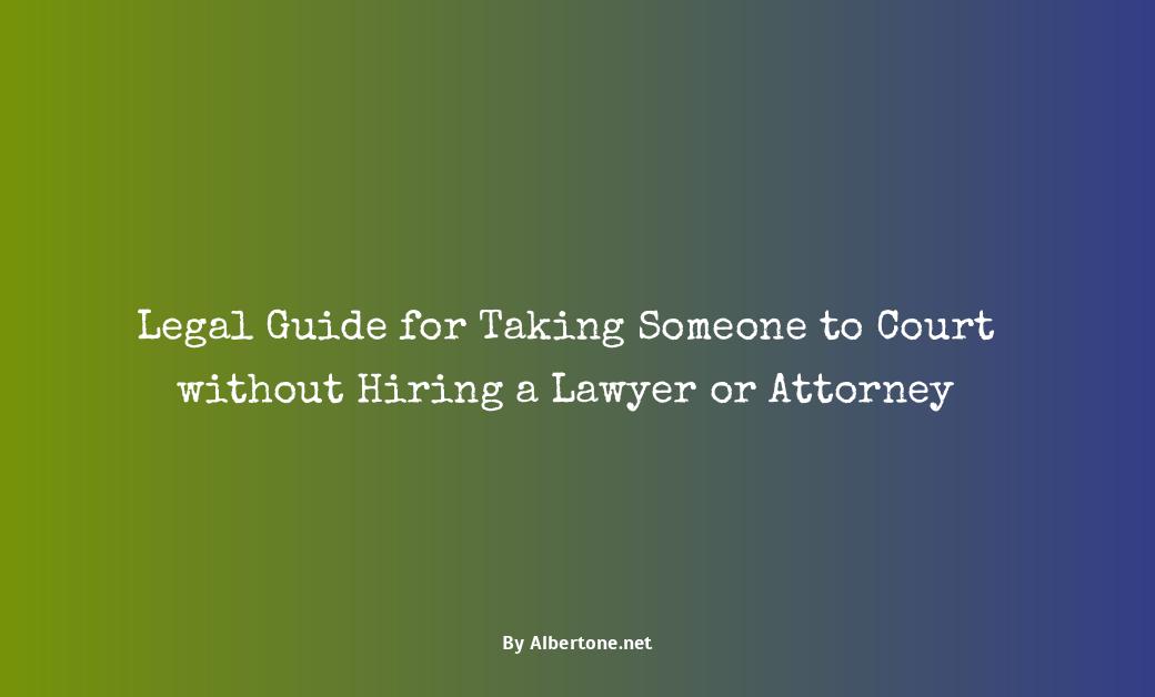 how to take someone to court without a lawyer