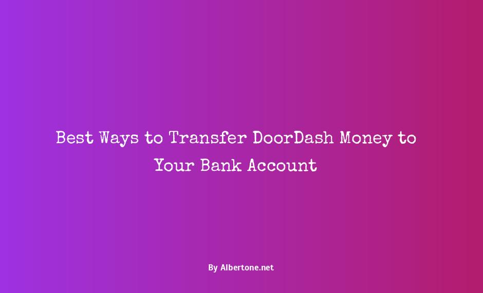 how to transfer money from doordash to bank