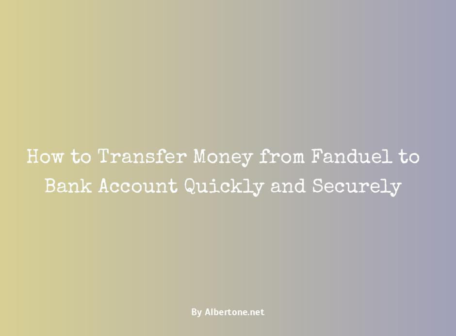 how to transfer money from fanduel to bank account