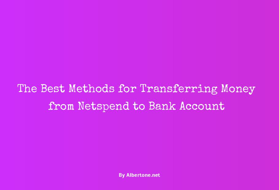 how to transfer money from netspend to bank account