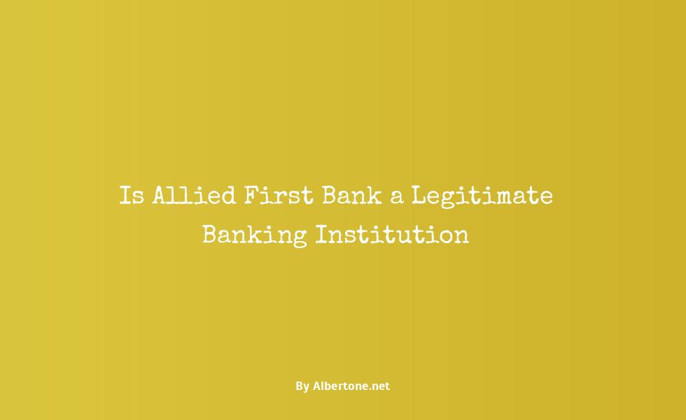 is allied first bank legit