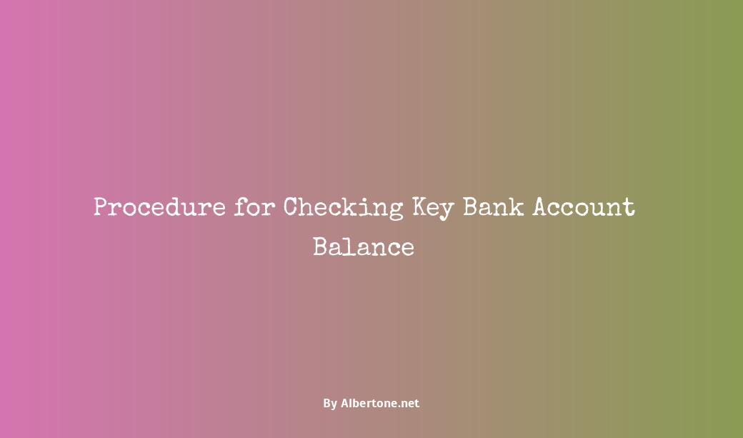 key bank check balance