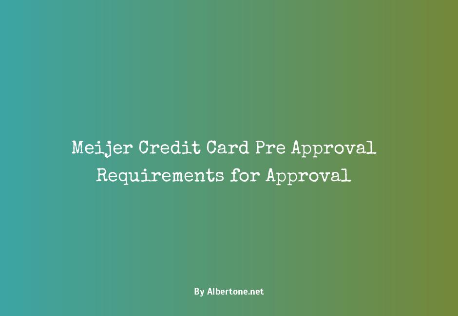 meijer credit card pre approval