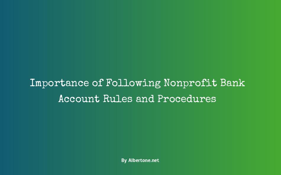 nonprofit bank account rules