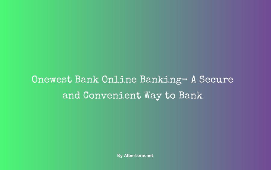 onewest bank online banking