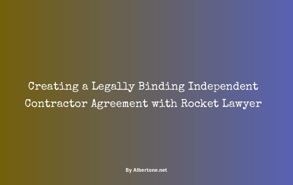 rocket lawyer independent contractor agreement