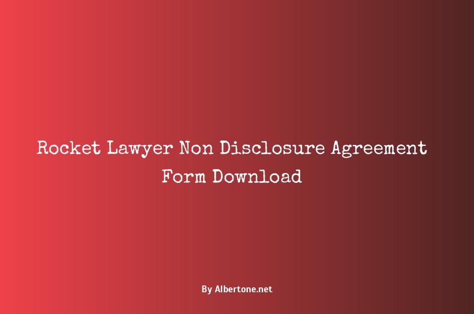 rocket lawyer non disclosure agreement